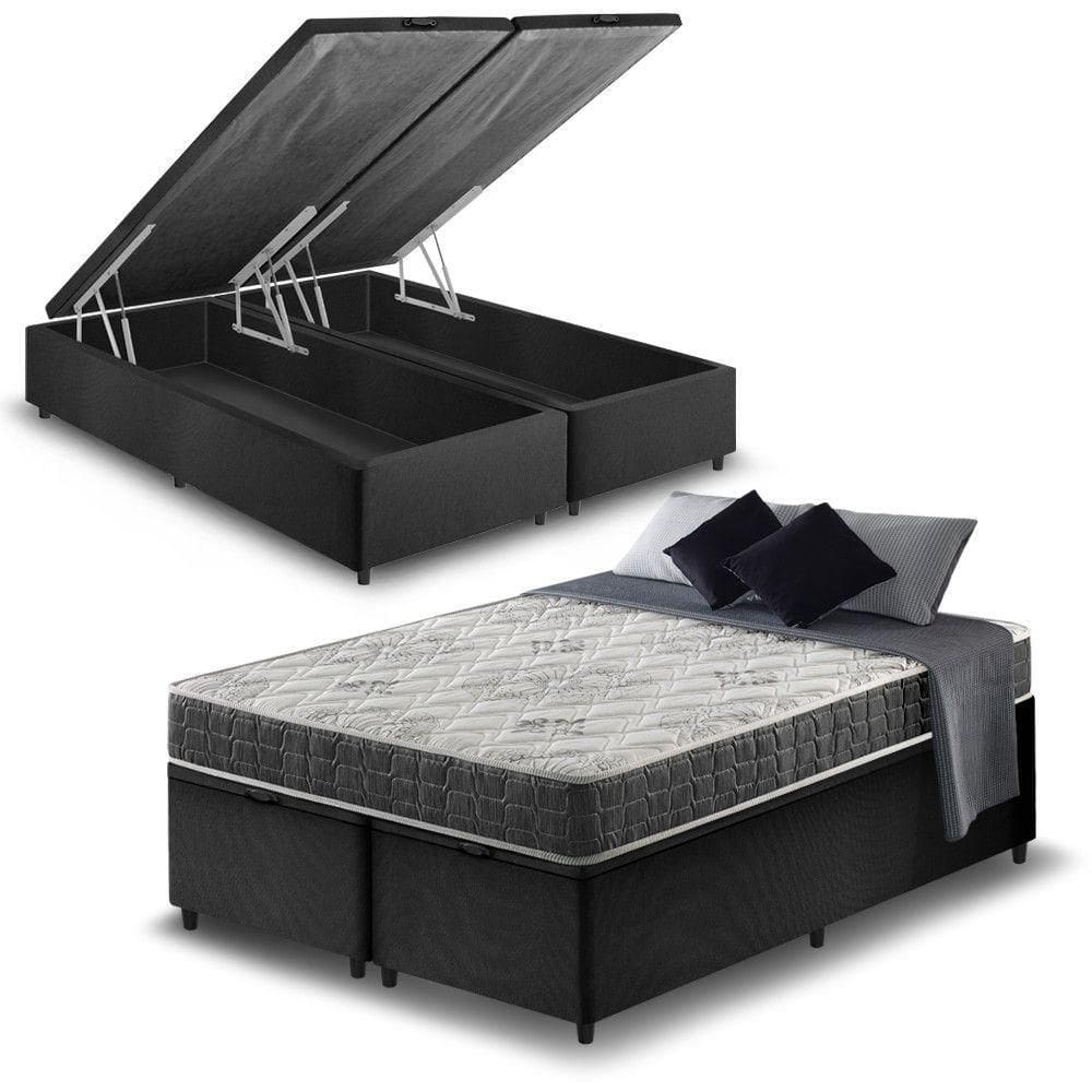 Cama Box Baú King + Colchão San Francisco Ortopédico 193