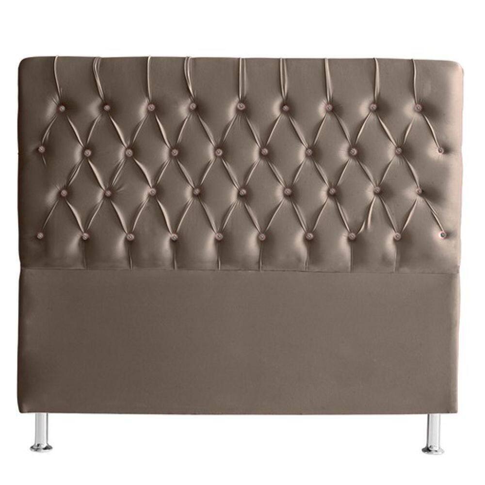 Cabeceira De Cama Box Bella Queen 160 Cm Suede Botão Cristal Capuccino Eli Móveis E Decoração