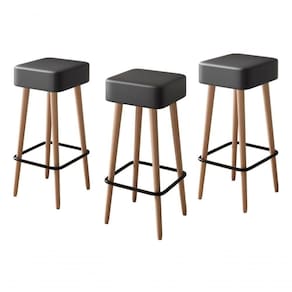 Kit 3 Banquetas Banco Alta Luxo Para Area Gourmet Cozinha Bar Balcao Bistro Courino Preto Eli Móveis E Decoração