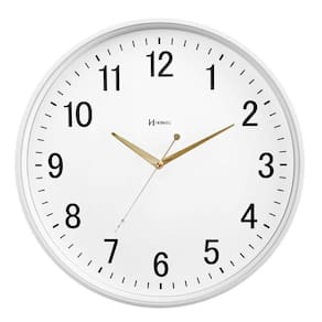Relógio Herweg Branco Silencioso Ponteiro Dourado Vidro 6866 Branco - Branco