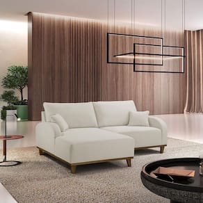 Sofá Albano Linho 185cm Chaise Lado Esquerdo Meu Sofá Online A302 Linho Branco