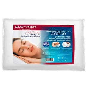 Travesseiro Buettner Perfil Médio Livorno 50cm X 70cm Branco
