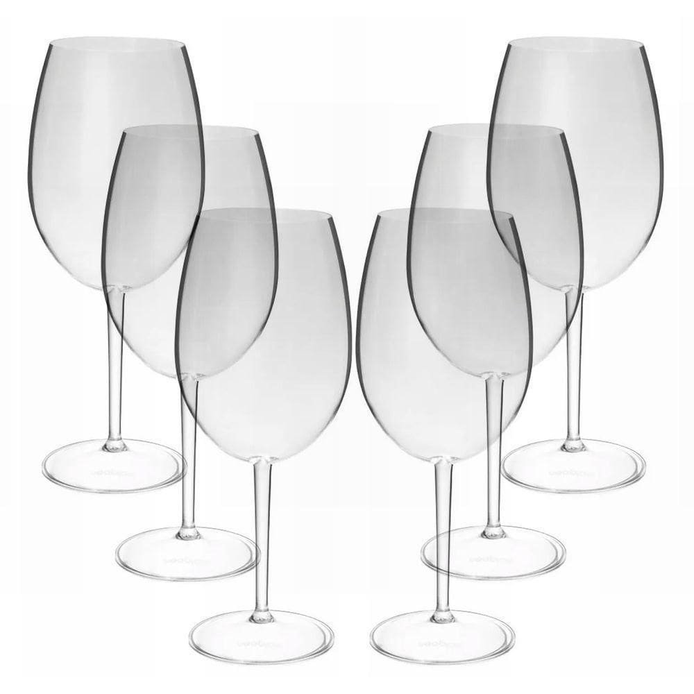 Taça De Vinho Acrílico Transparente Roma Curves 600ml - 6 Un
