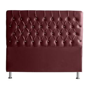 Cabeceira De Cama Box Bella King 195 Cm Suede Botão Cristal Vinho Bordo Eli Móveis E Decoração