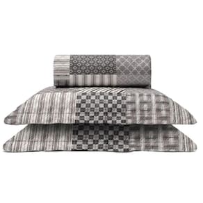 Cobre Leito Buettner King Microfibra Renove Estampado Austria 3 Peças Cinza