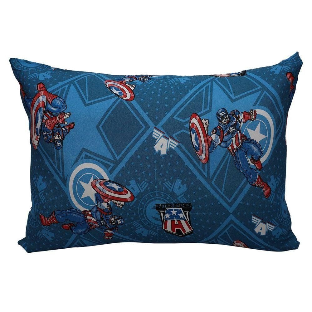 Fronha Portallar Malha Disney Marvel Avengers Estampada Capitão América 48cmx68cm Azul
