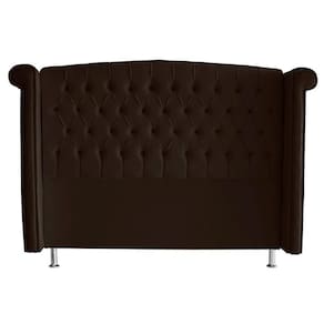 Cabeceira De Cama Box Toquio Casal 140 Cm Suede Marrom Eli Móveis E Decoração