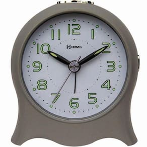 Relógio Despertador Quartz Silencioso Pilha Luz Cinza - Cinza