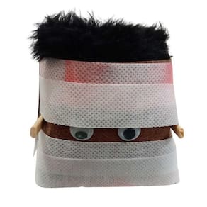 Cachepot De Feltro Resinado Halloween Múmia - 01 Unidade