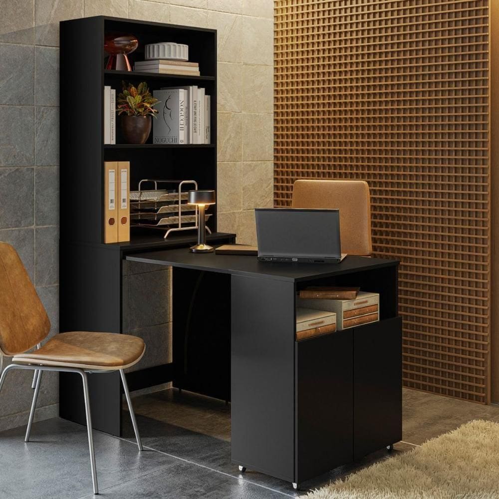 Mesa 2 Portas Escritório Miami Preto