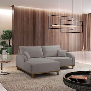 Sofá Albano Veludo 185 Chaise Lado Esquerdo Meu Sofá Online B026 Veludo Prata