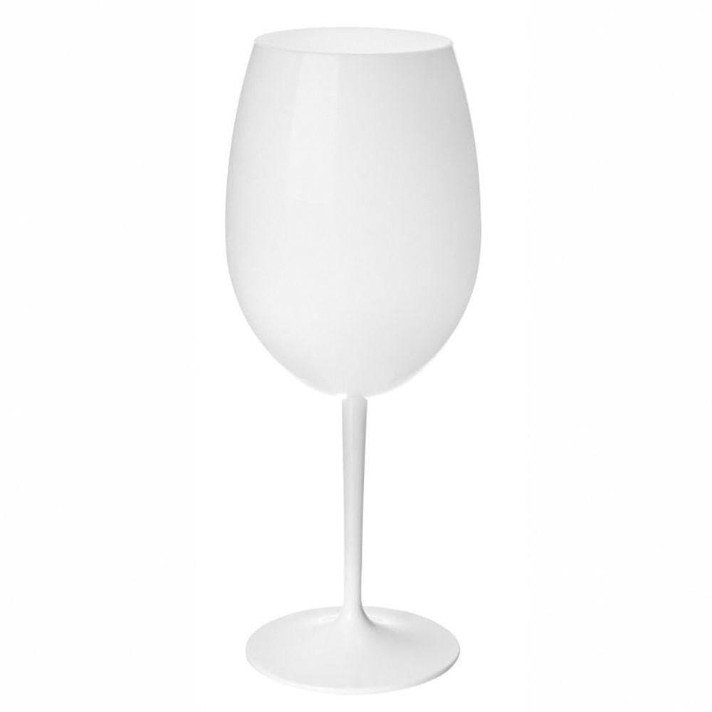 Taça De Vinho Acrílico Branca Roma Curves 600ml