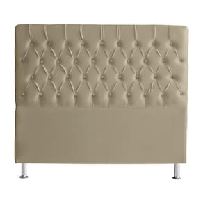 Cabeceira De Cama Box Bella Queen 160 Cm Suede Botão Cristal Bege Eli Móveis E Decoração