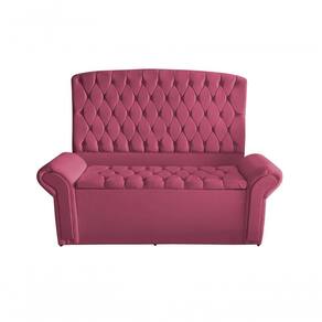 Kit De Quarto Cabeceira De Cama Box E Calçadeira Baú Dubai King 195 Cm Suede Rosa Bebê Eli Móveis E Decoração