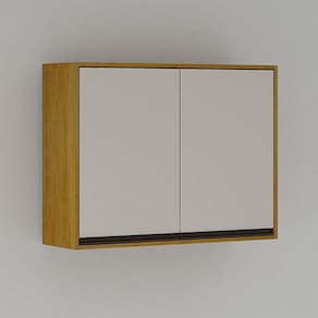 Armário De Cozinha Nala Aéreo 2 Portas Mobilihouse Cinamomo/off White