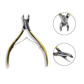 Alicate Removedor Cutícula Ergonômico Dourado Manicure Unha