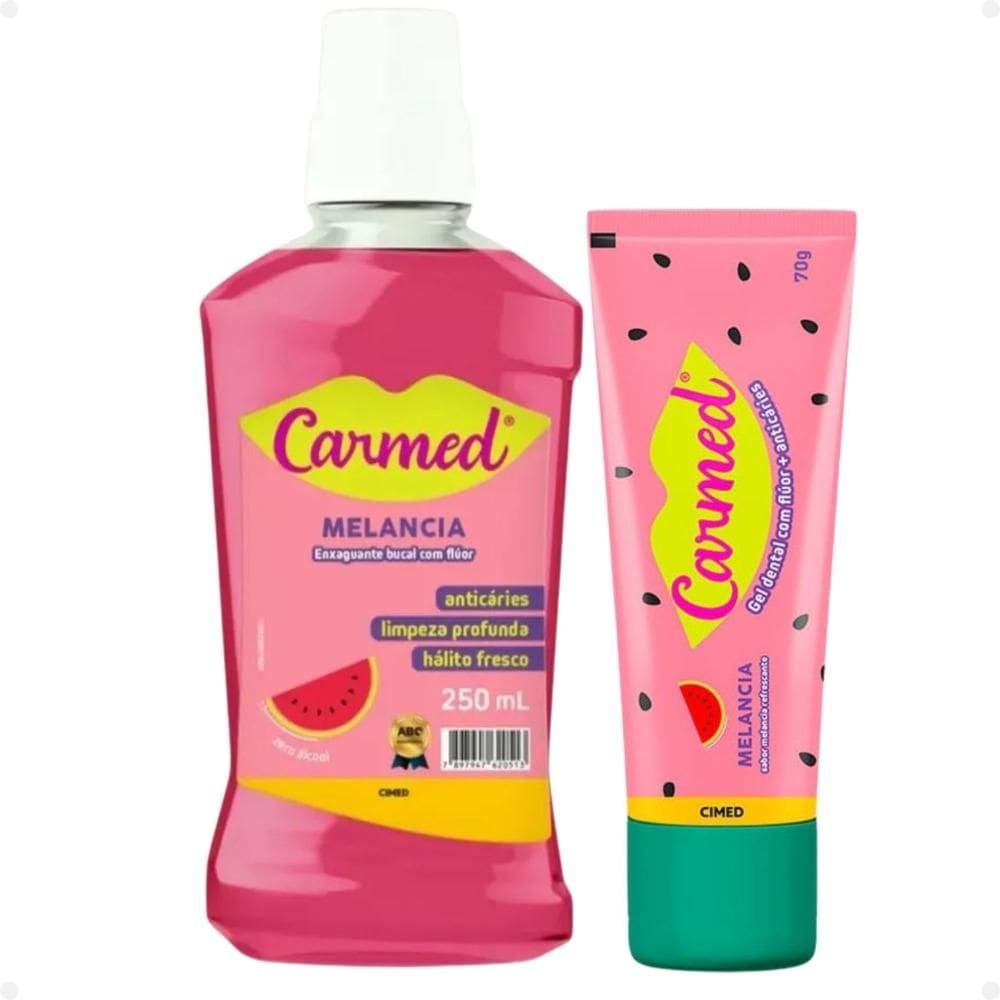 Kit Carmed Melancia: Gel Dental 70g e Enxaguante Bucal 250ml