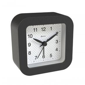 Relógio Despertador Quartz Silencioso De Mesa Com Luz Preto - Preto