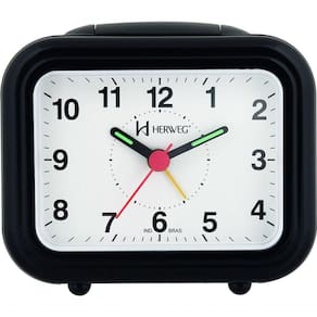 Relógio Despertador Quartz Luz Soneca Snooze Preto - Preto