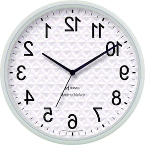 Relógio Parede Quartz Anti Horário Branco - Branco