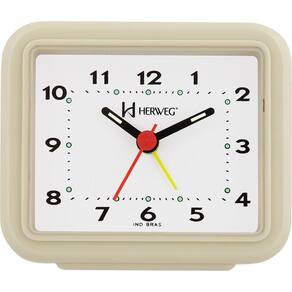 Relógio Despertador Quartz Alarme Forte Marfim - Marfim