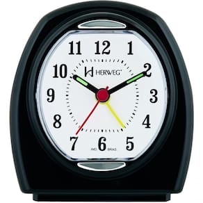Relógio Despertador Quartz Pilha Pequeno Preto - Preto