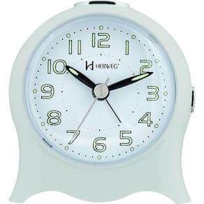 Relógio Despertador Quartz Silencioso Pilha Luz Branco - Branco