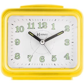 Relógio Despertador Branco Dois Alarme Super Alto Pilha Amarelo - Amarelo
