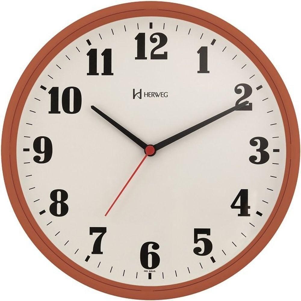 Relógio De Parede Redondo 26 Cm 6126 Herweg Terra