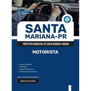 Apostila Prefeitura De Santa Mariana Pr 2025 - Motorista