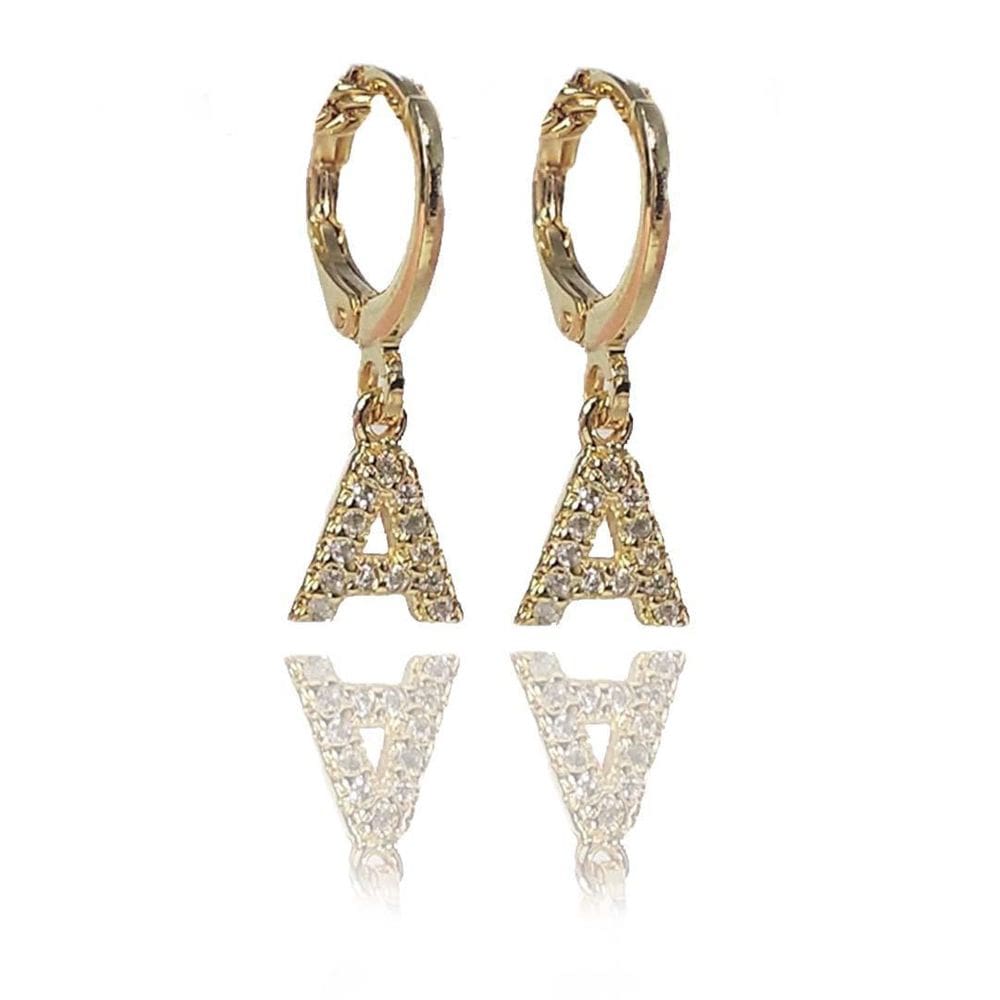 Brinco Argolinha De Letras Com Zircônias