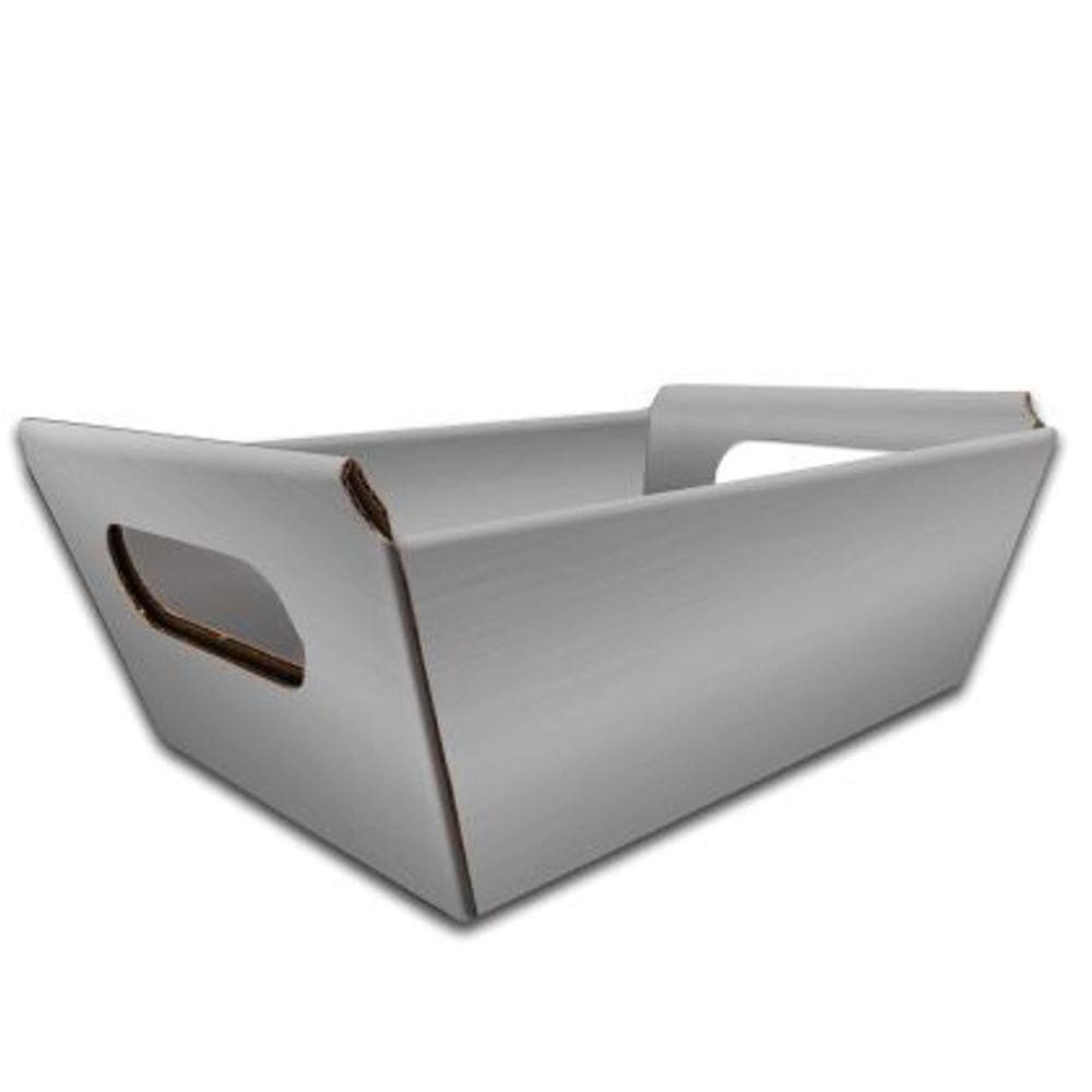 Cesta De Papel Prata 23cm X 16cm X 10,5cm