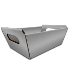 Cesta De Papel Prata 23cm X 16cm X 10,5cm