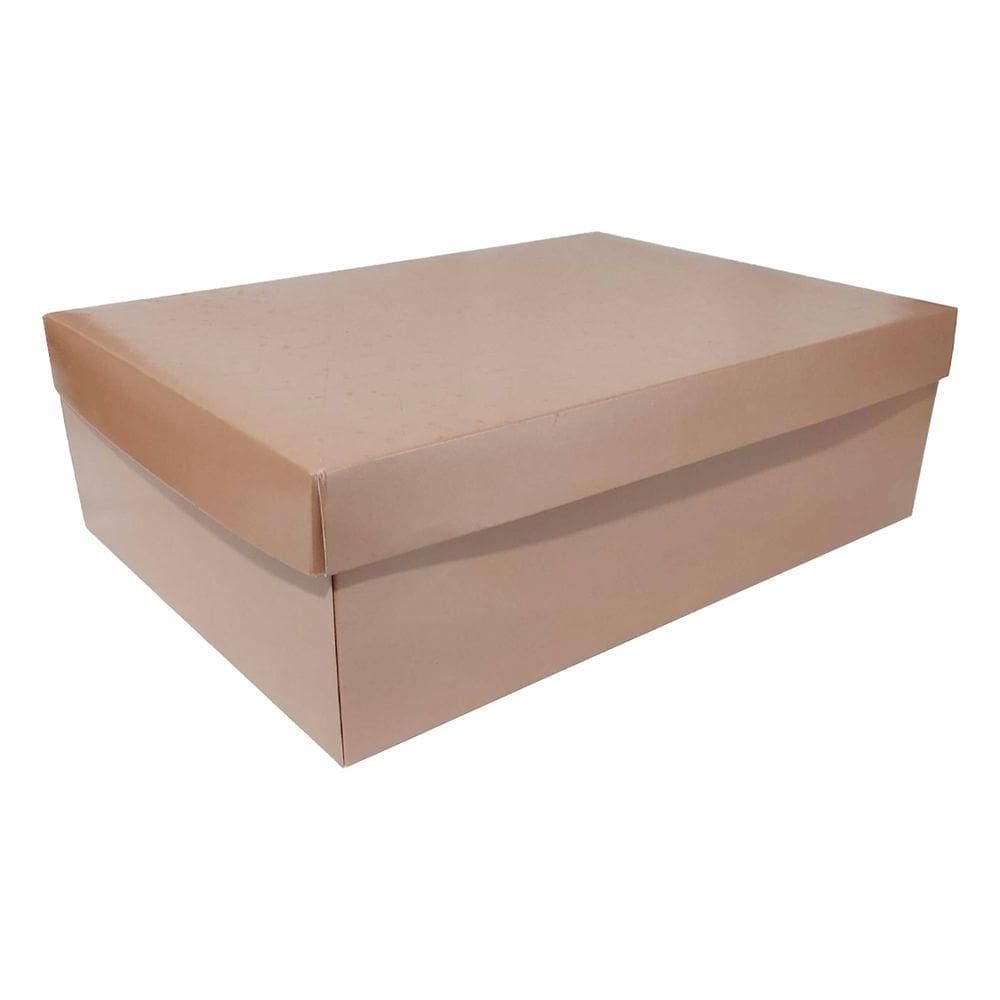 Caixa Retangular Com Tampa Em Relevo Rose Gold M 35x25x11 - 01 Un
