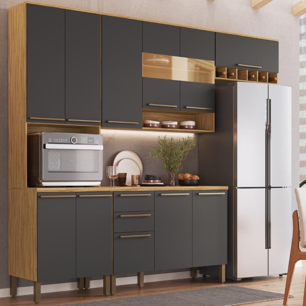 Cozinha Completa 4 Peças 11 Portas 2 Gavetas 2 Nichos 100% MDF Nápoli Prime