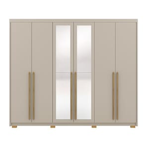 Guarda Roupa Com Espelho Dubai Majestic 6 Portas e 6 Gavetas Fendii - Vila Rica Móveis