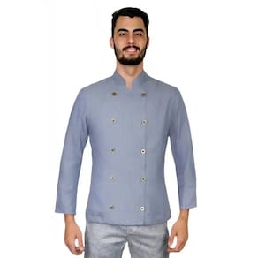 Dólmã chef de cozinha masculina manga 7/8