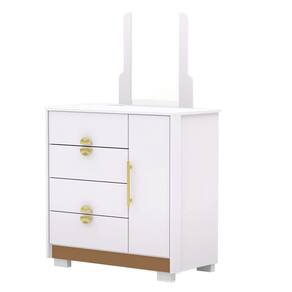 Comoda Com Espelho 4 Gavetas 1P 93 cm BEL Branco Camarim VLR