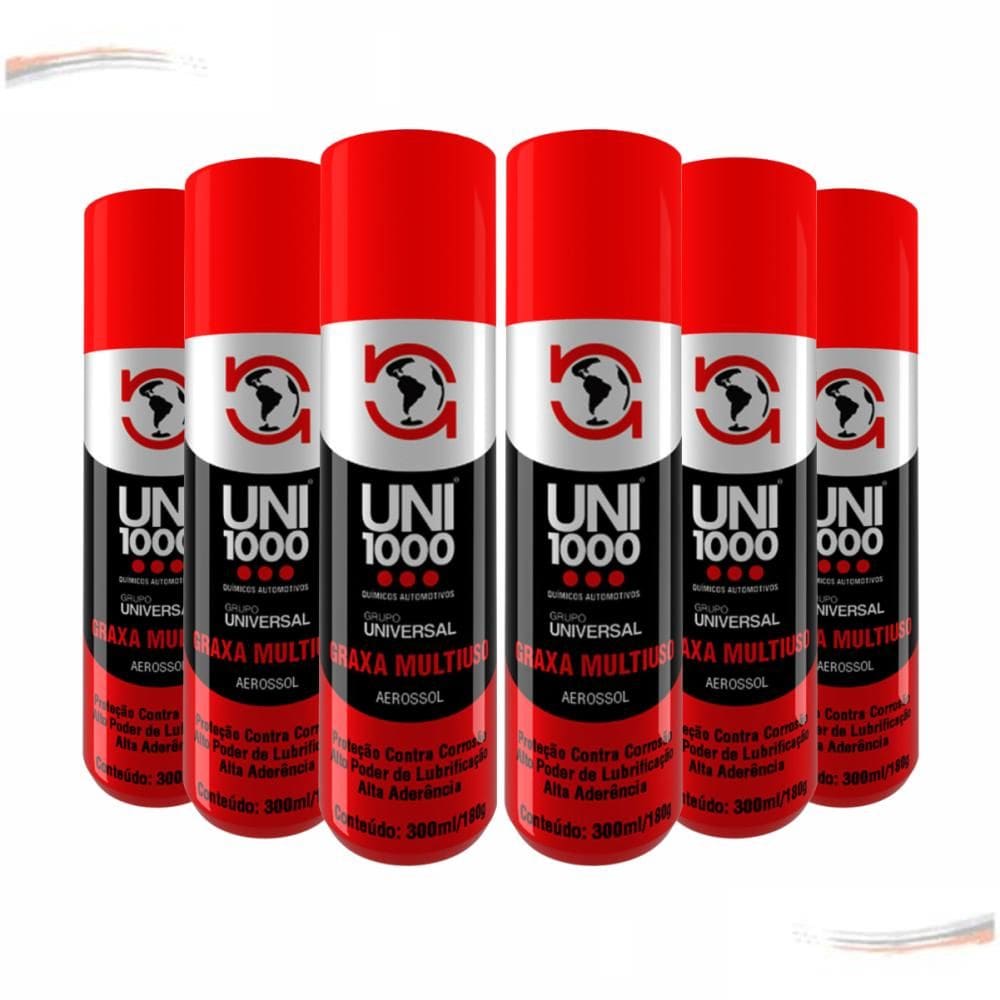 Kit 6 Graxa Spray Multiuso Lubrificante Alta Performance [F103]