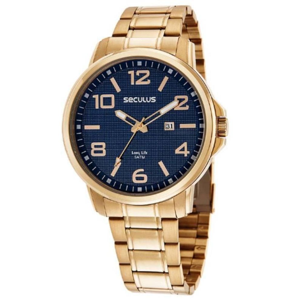 Relógio Seculus Masculino Analógico 44094Gpsvda3 D F Azul