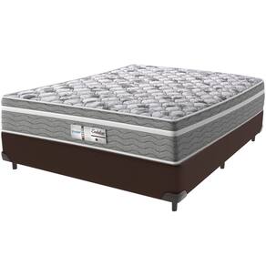 Cama Box Marrom e Colchão Evolution Molas Ensacadas Casal Probel