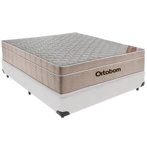 Cama Box Branco e Colchão Airtech Spring Molas Ensacadas Viúvo Ortobom