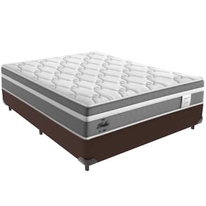 Cama Box Marrom e Colchão Berlim Molas Ensacadas Casal Probel