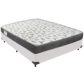 Cama Box Branco e Colchão ISO100 Espuma D33 Casal Ortobom