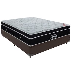 Cama Box Marrom e Colchão Elegant Molas Ensacadas Casal Ortobom