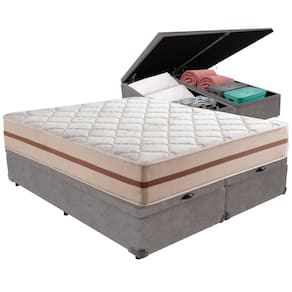 Cama Box Baú e Colchão Classic 26 cm Molas ensacadas Queen Anjos