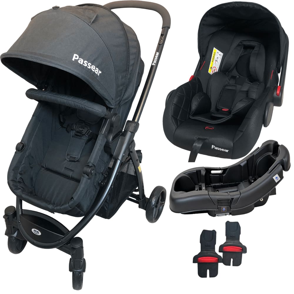 Carrinho de Bebe Bebe Conforto Base Passear Baby Jupiter Preto