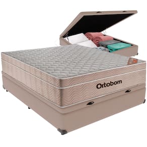 Colchão Airtech Ortobom Casal Baú Bege 138cm Spring