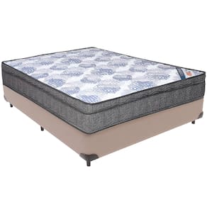Cama Box Bege e Colchão ISO Molas Ensacadas Casal Ortobom