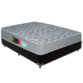 Cama Box Preto e Colchão Sleep Max D33 Casal Castor
